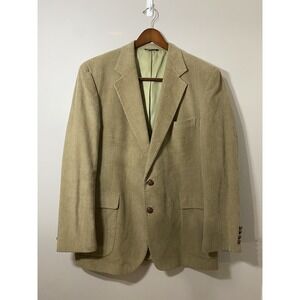 Joe Namath Sports Coat Mens 46L Tan‎ 100% Cotton Corduroy Blazer Pockets EUC!